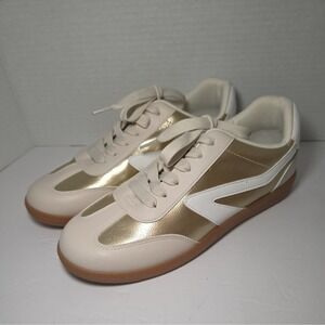 DV DOLCE VITA QUANTUM SIZES 8 GOLD BEIGE CUSHIONED FASHION SNEAKER